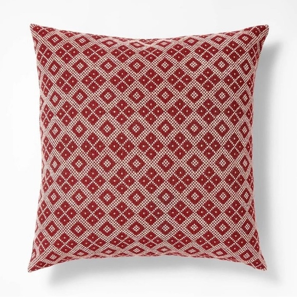 Studio McGee Oversized Woven Fair Isle Square Throw Pillow Red/Cream - Threshold - Picture 1 of 6